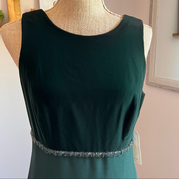 Vintage Emerald Green Velvet & Beaded Floor Length Dress - Picture 3 of 14